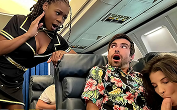 Lucky Gets Fucked With Flight Attendant Hazel Grace In Private When LaSirena69 Comes & Joins For A Hot 3some - BRAZZERS