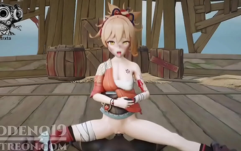 JAV Genshin ~ Sexy Asian Beauty Takes on Enemies with Intensity