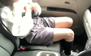 Japanese Babe Can't Get Enough of Car Flesh ~ Runs into the Woods to Discreetly Pleasure Herself, Feels Great!