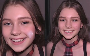 18-Year-Old Cutie Serves as Submissive Cum Dumpster ~