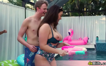 Welcome to the world of taboo fantasies! Introducing our luscious stepmom who can't get enough of the new pool!