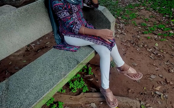 Luscious Indian Beauty Takes a Morning Stroll in the Park